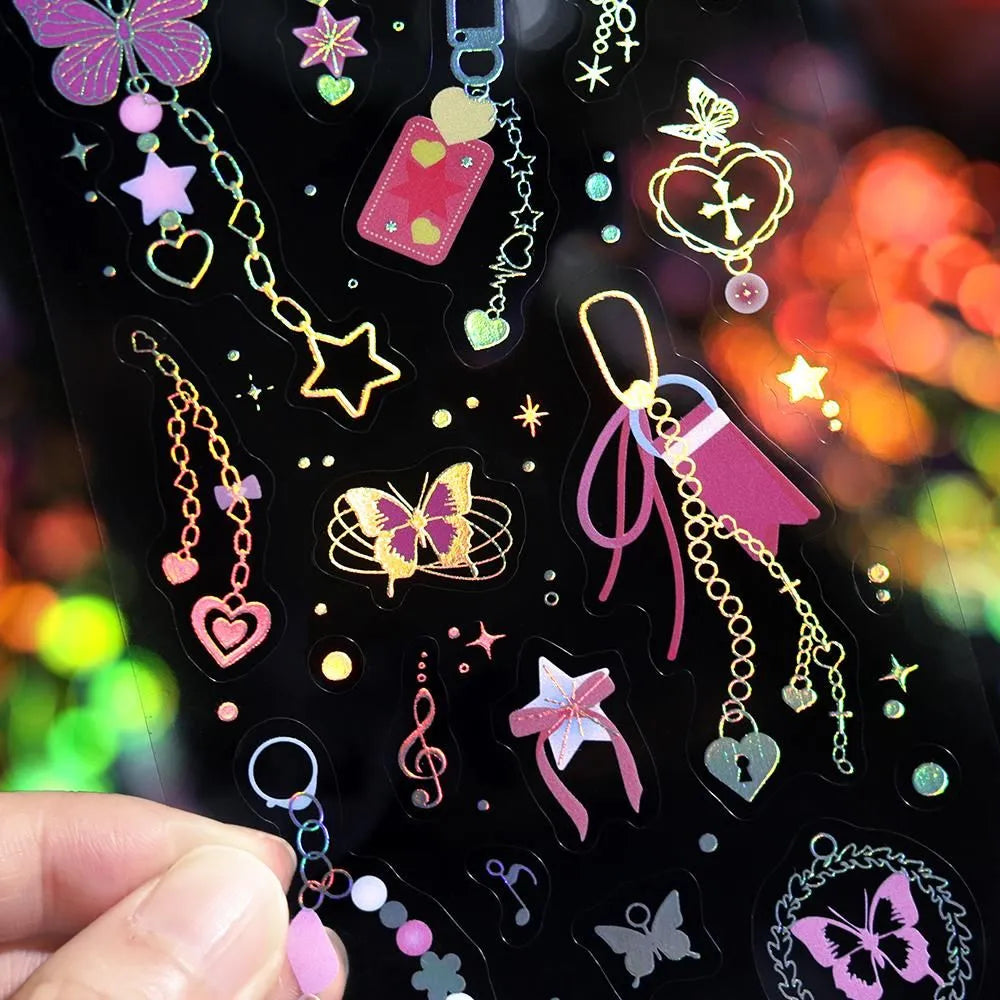 Clear stickers IRIDE 3-pack - Glitter Charm