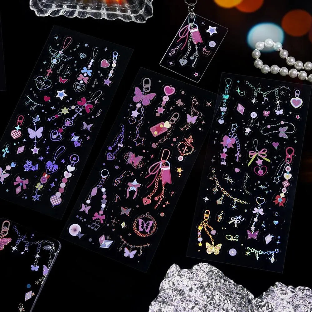 Clear stickers IRIDE 3-pack - Glitter Charm
