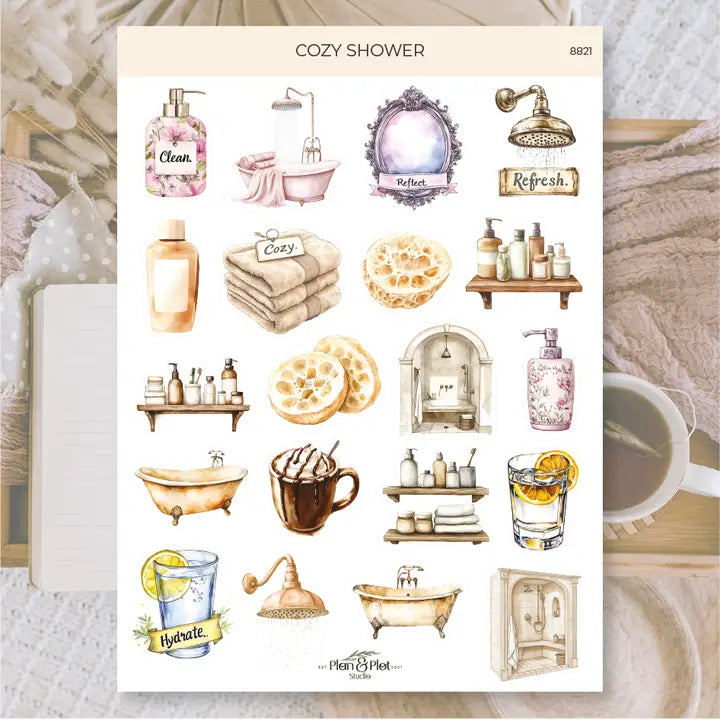 Stickers Plan & Plot Studio Vinyl - Cozy Shower