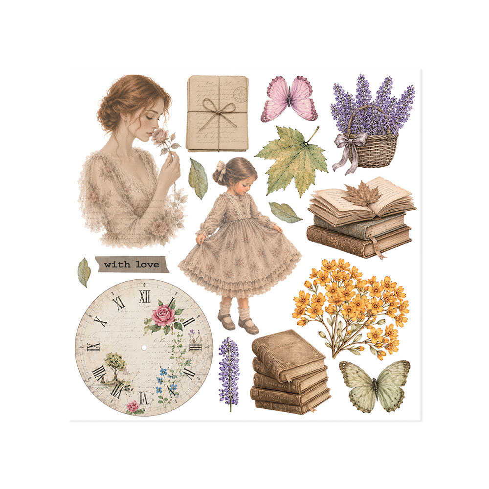 Rub-On Kit 15,5 x 15,5 cm - Flowers and Poems