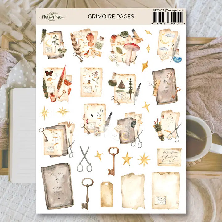 Stickers Plan & Plot Studio Vinyl - Grimoire Pages