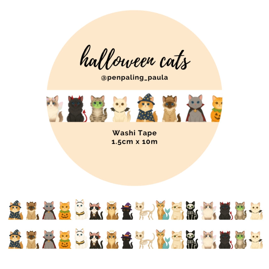 Washi tape - Penpaling Paula 15 mm - Halloween Cats