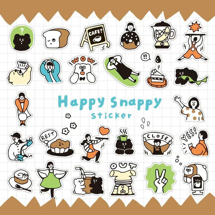 Stickers Happy Snappy - Brown