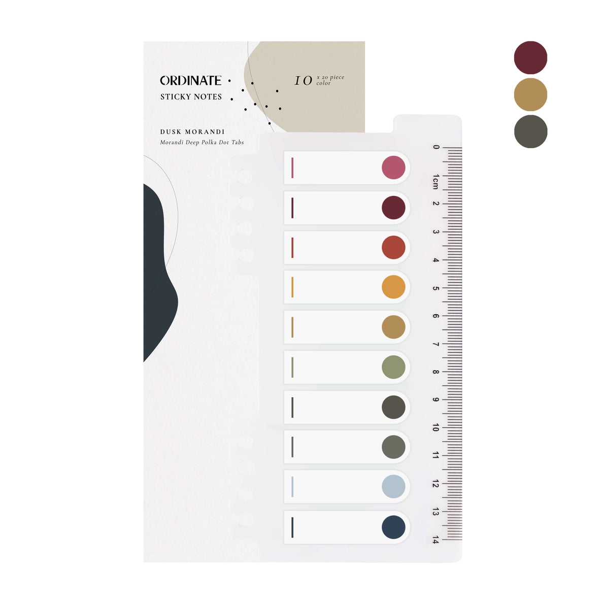 Sticky Notes 10 färger - Semicircle Design - Dusk Morandi