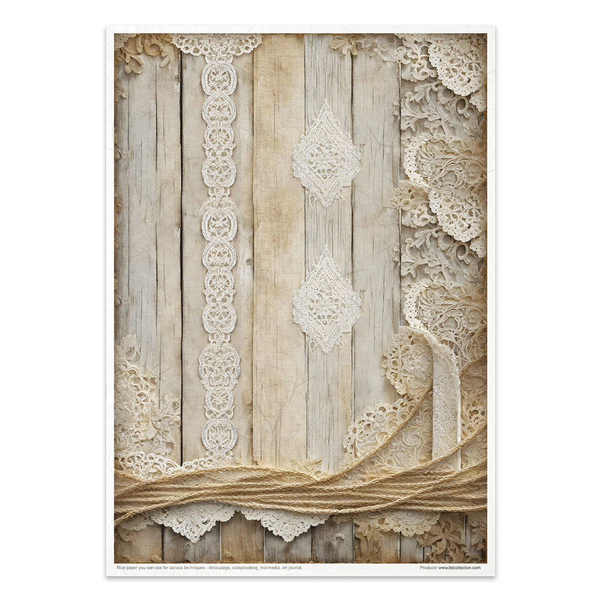 Rice paper set - A4 - Wood & Lace