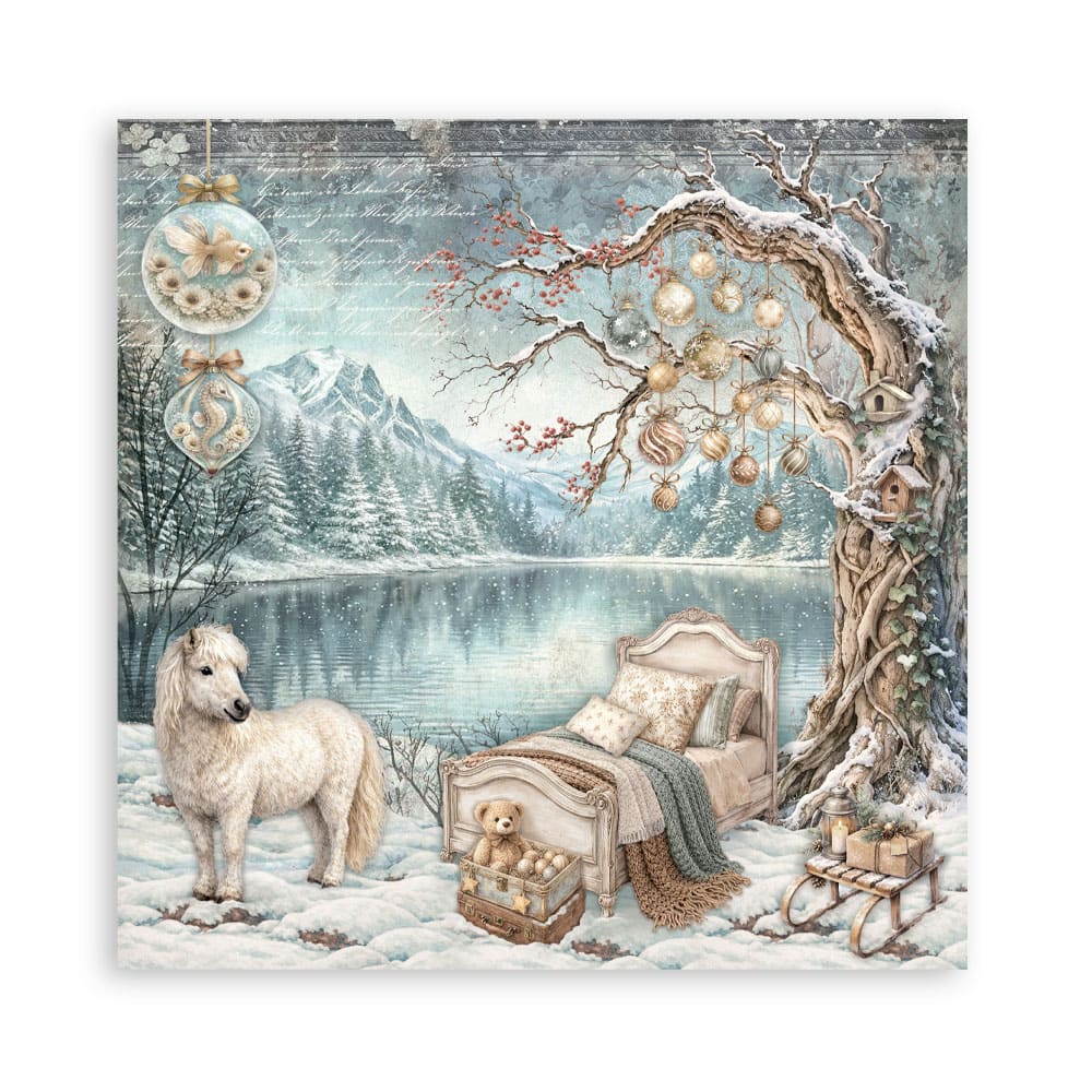 Scrapbookingpapper - Double faced - White Christmas