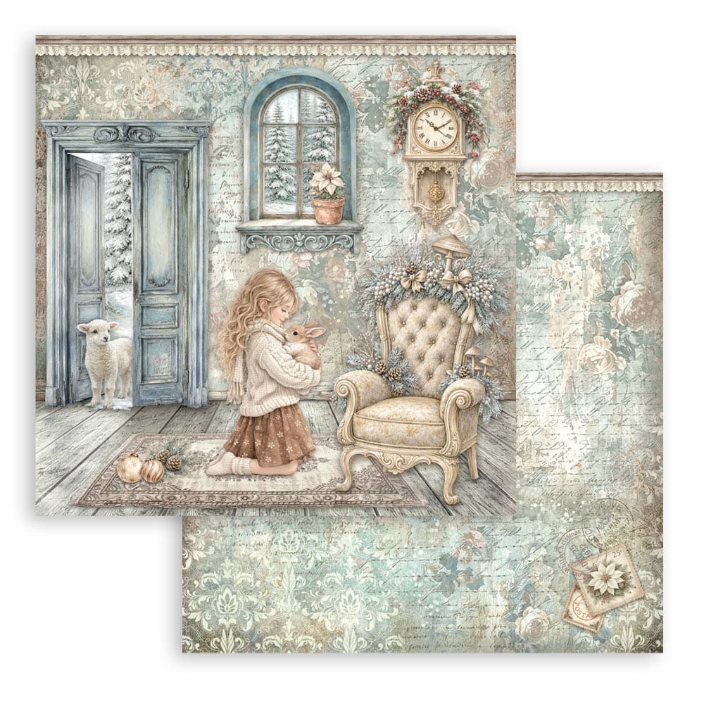 Scrapbookingpapper - Double faced - White Christmas