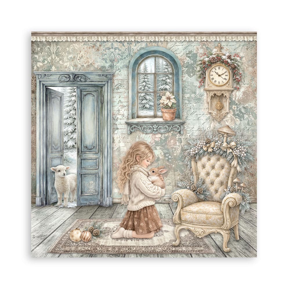 Scrapbookingpapper - Double faced - White Christmas