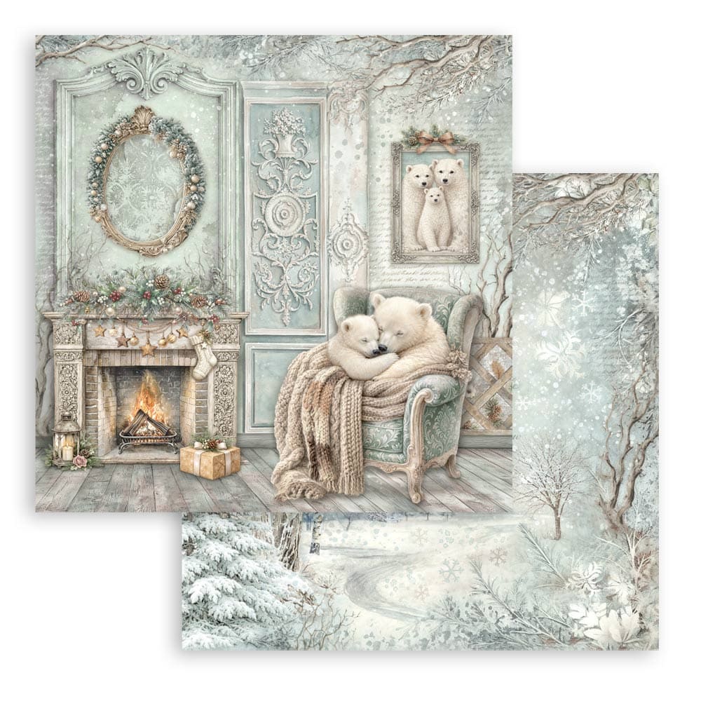 Scrapbookingpapper - Double faced - White Christmas