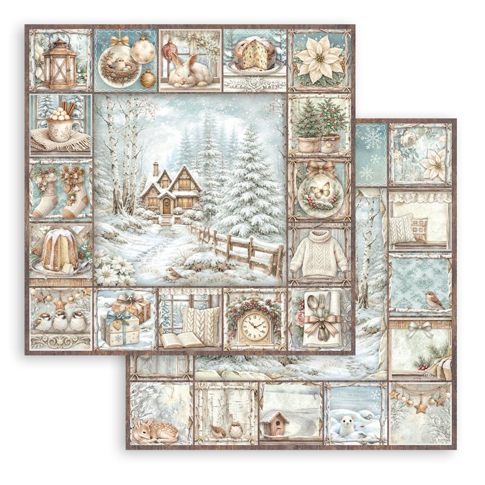 Scrapbookingpapper - Double faced - White Christmas
