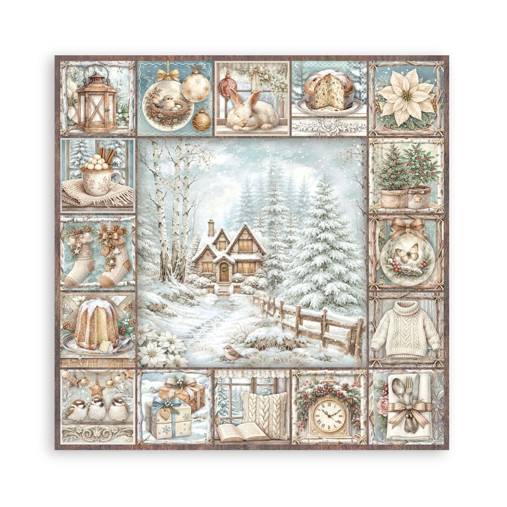 Scrapbookingpapper - Double faced - White Christmas