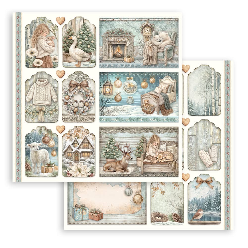 Scrapbookingpapper - Double faced - White Christmas