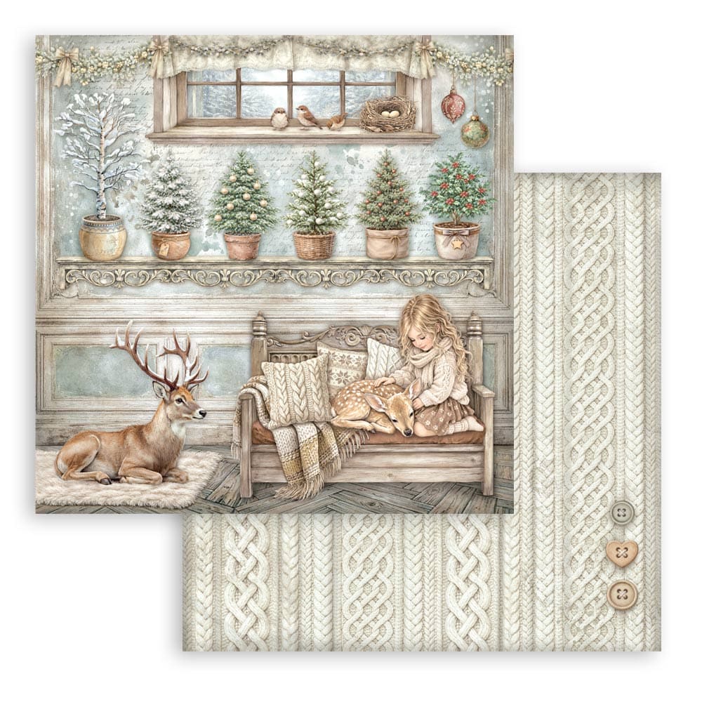 Scrapbookingpapper - Double faced - White Christmas