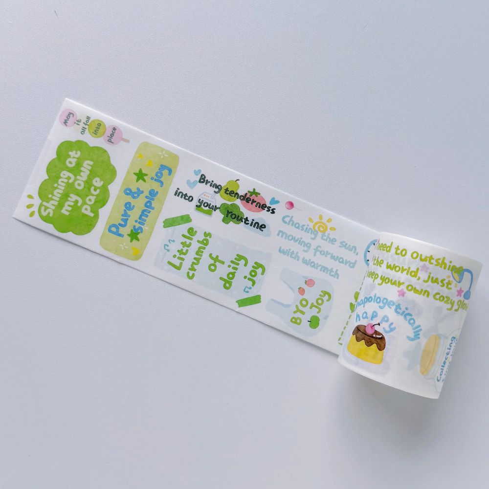Sticker Washi Tape - Pre-cut - The Peaceful Mind - 60 mm