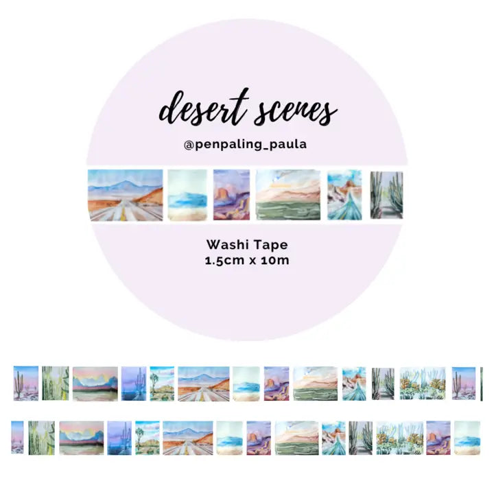 Washi tape Penpaling Paula - 15 mm - Desert Scenes