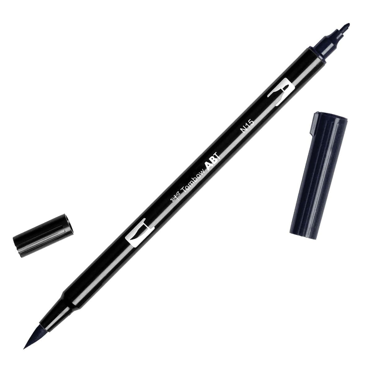 ABT Dual Brush pen - N15 Black - Svart penselpenna - Tombow - Tidformera