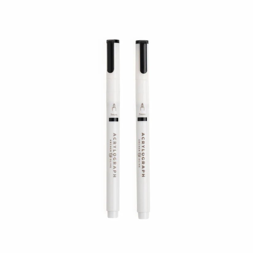 Acrylograph 2-pack 0,7 - Black - 1 - Archer & Olive - Tidformera