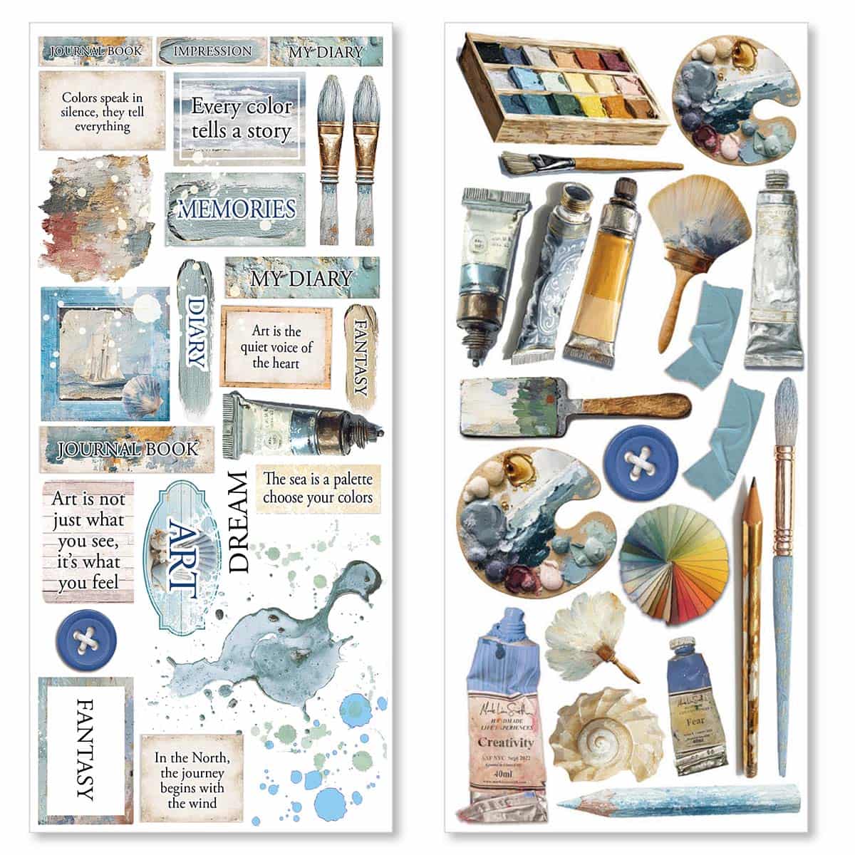 Art stickers 5 - pack - An artist journey - 3 - Ciao Bella - Tidformera