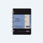Svart linjerad anteckningsbok med silverfärgad ringbindning. Atoma Notebook A6 Elegant - Linjerad från Atoma - Tidformera