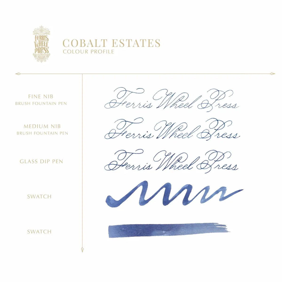 Bläckflaska 38 ml - Cobalt Estates - 3 - Ferris Wheel Press - Tidformera