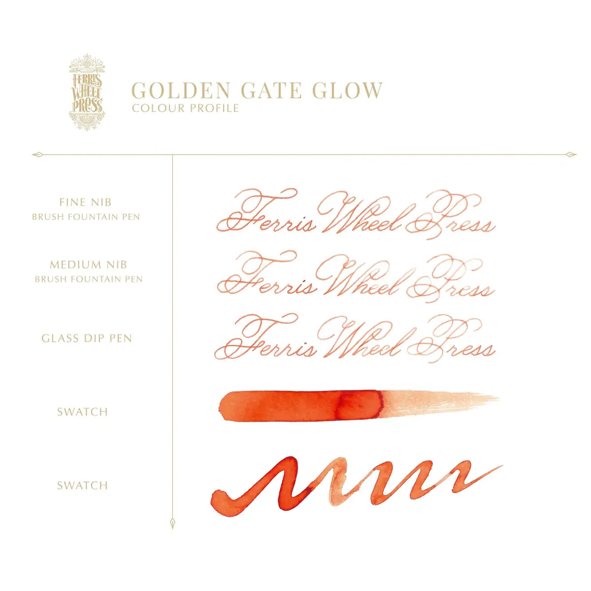 Bläckflaska 38 ml - Golden Gate Glow - 3 - Ferris Wheel Press - Tidformera