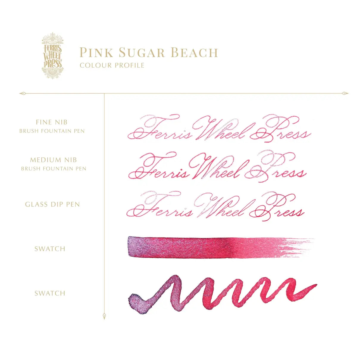 Bläckflaska 38 ml - Pink Sugar Beach - 3 - Ferris Wheel Press - Tidformera