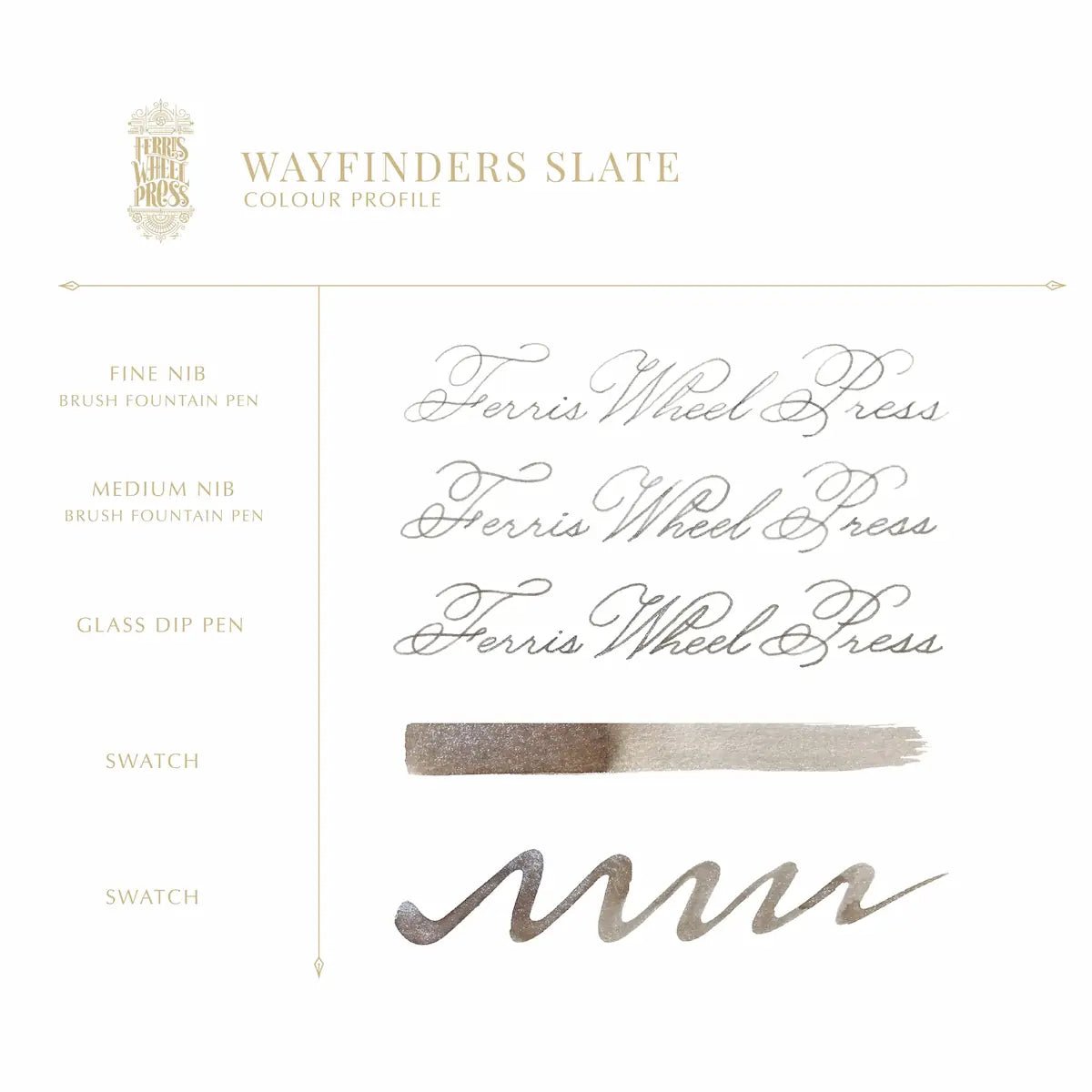 Bläckflaska 38 ml - Wayfinders Slate - 3 - Ferris Wheel Press - Tidformera