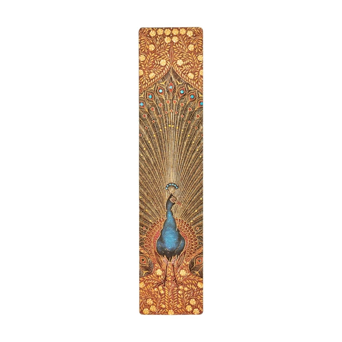 Bokmärke Paperblanks - Hafiz's Peacocks från Paperblanks med en påfågel på - Tidformera