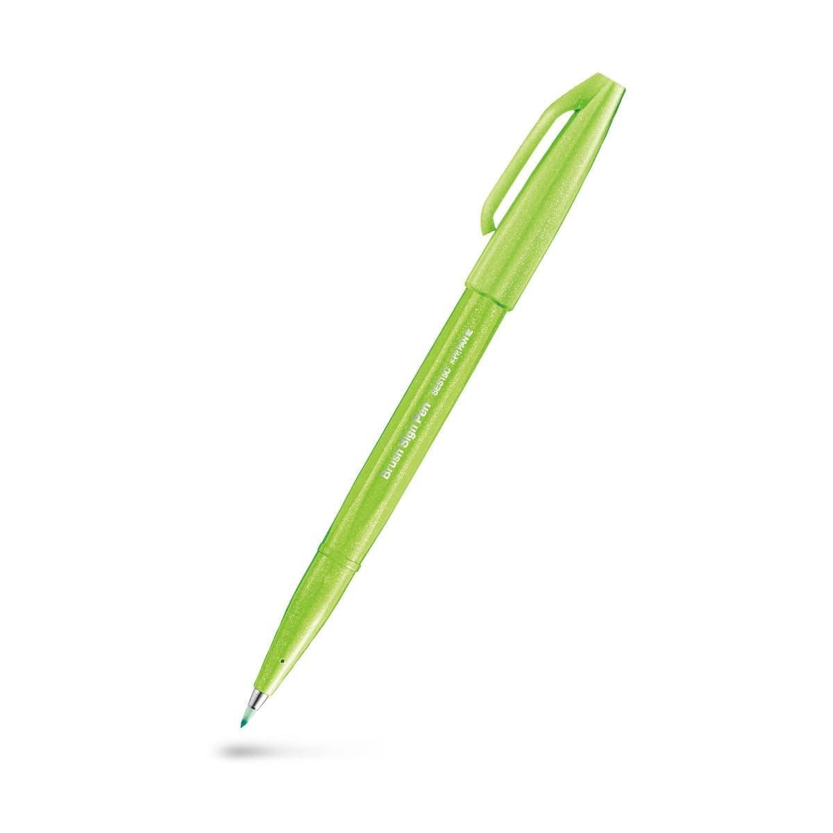 Brush Sign Pen - Light green från Pentel - Ljusgrön penselpenna - Tidformera