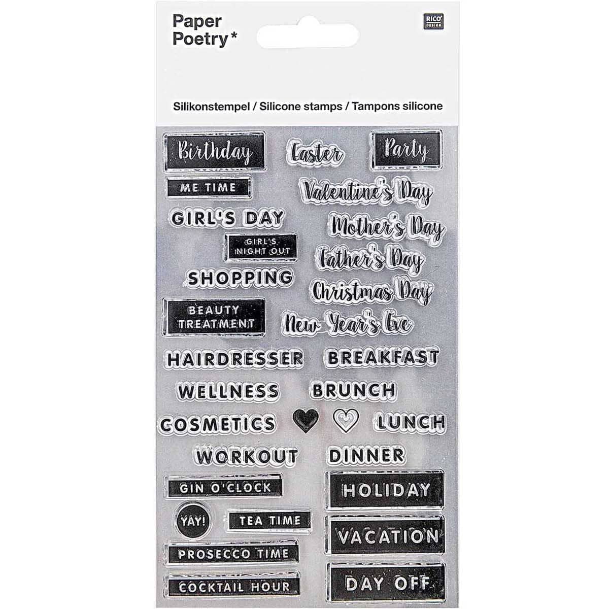 Clear stamps Paper Poetry Kalender - Dates - 1 - Rico Design - Tidformera