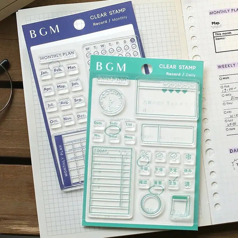 Clear stamps Record KalenderstÀmplar - Daily - 3 - BGM - Tidformera
