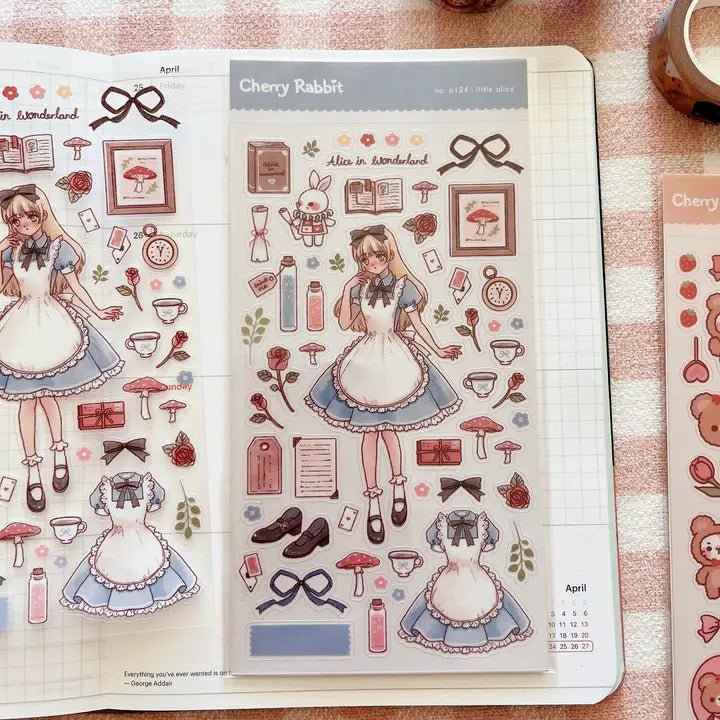 Clear Stickers No. 124 Little Alice - 1 - Cherry Rabbit - Tidformera