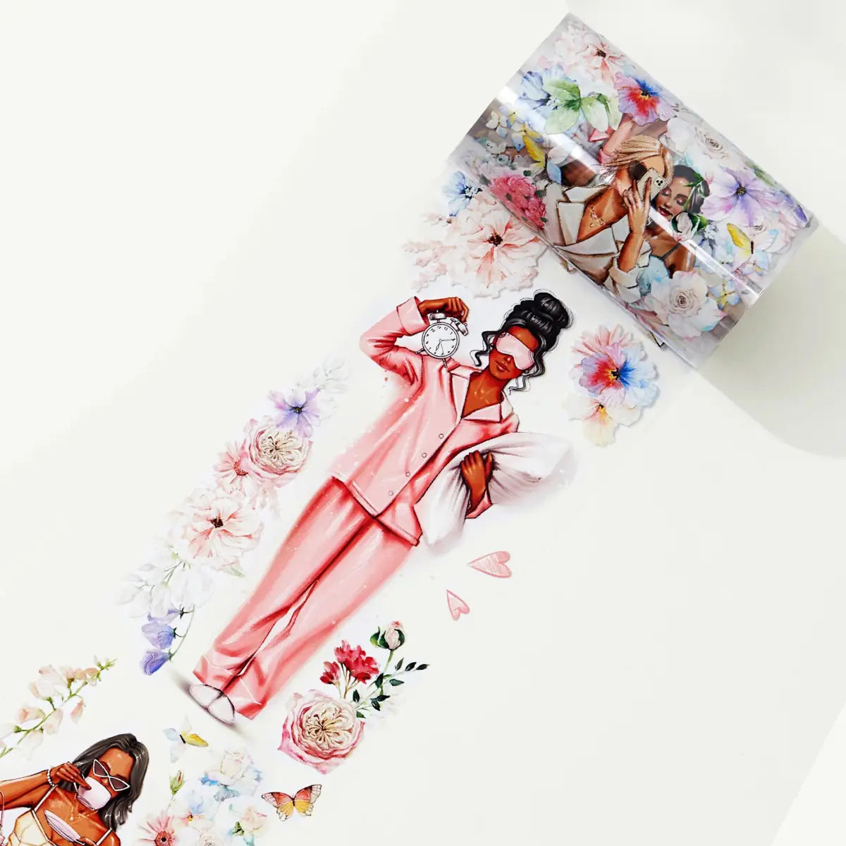 Clear Tape Bloom & Vogue Wide - 70 mm - 1 - Washi Tape Shop - Tidformera