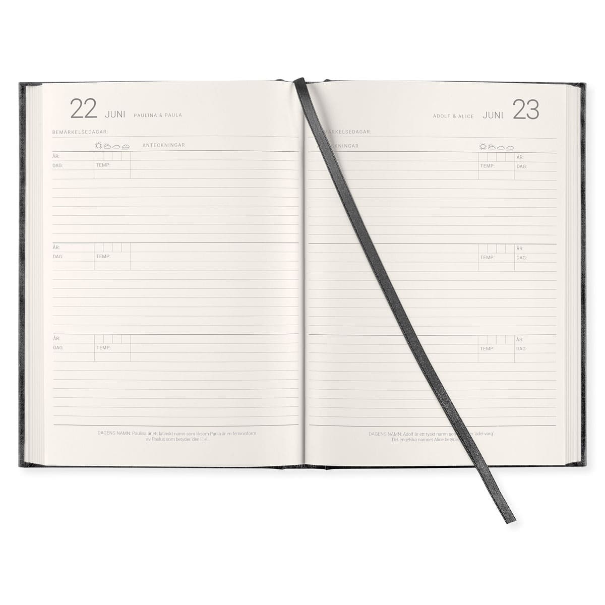 Dagböcker Paperstyle - Black 3 - år - 2 - Paperstyle - Tidformera
