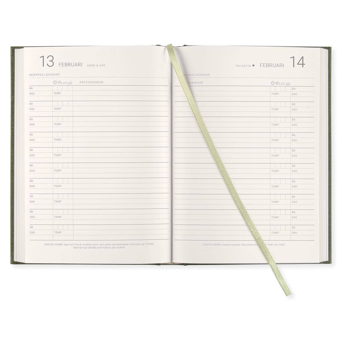 Dagböcker Paperstyle - Khaki Green 10 - år - 3 - Paperstyle - Tidformera