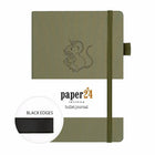 Dotted Notebook A5 160 GSM Mouse från Paper24. Grön anteckningsbok med motiv med en mus på. - Tidformera