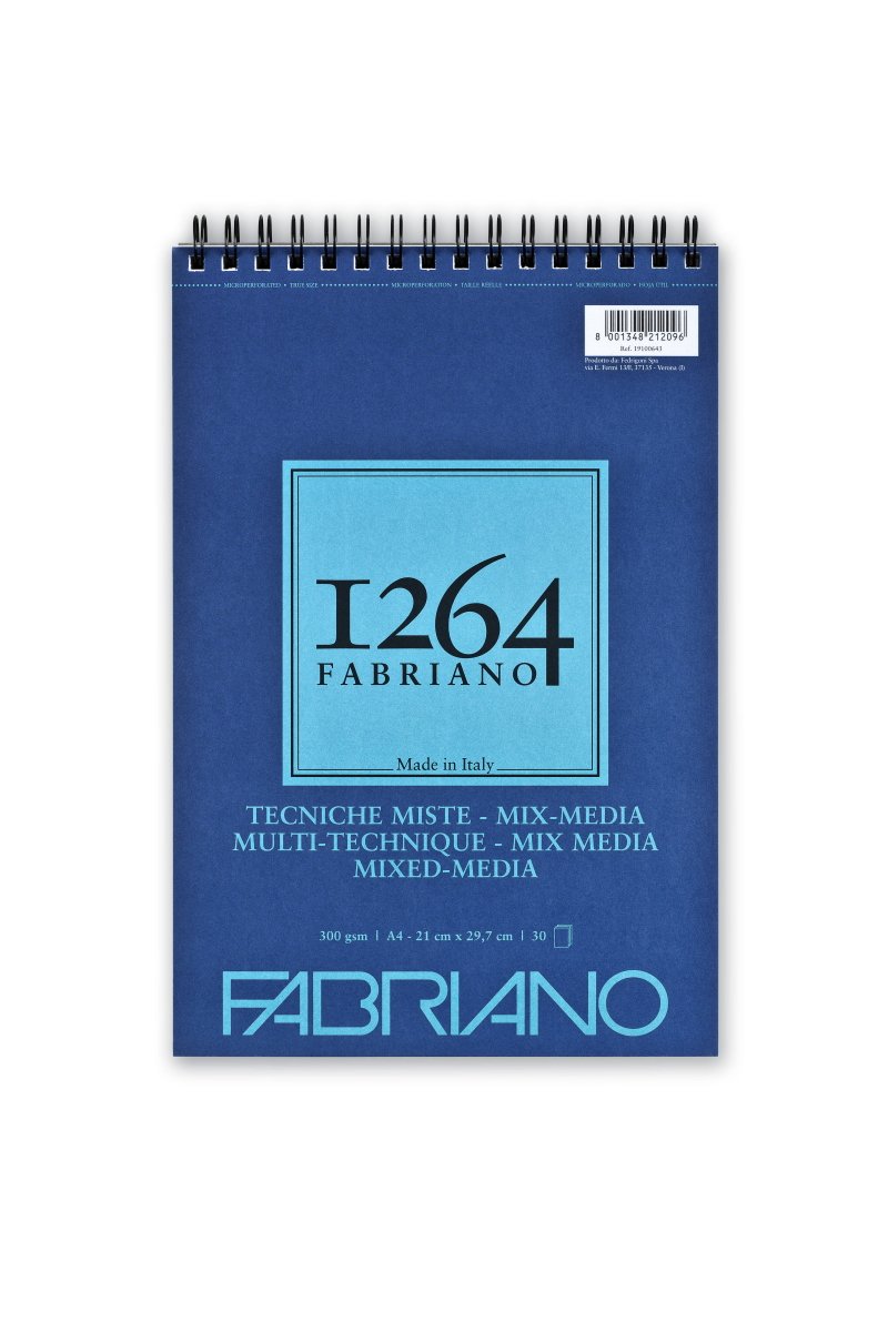 Fabriano 1264 Mixed Media – A4 från Fabriano. Ett spiralblock som det står Mix Media på. - Tidformera