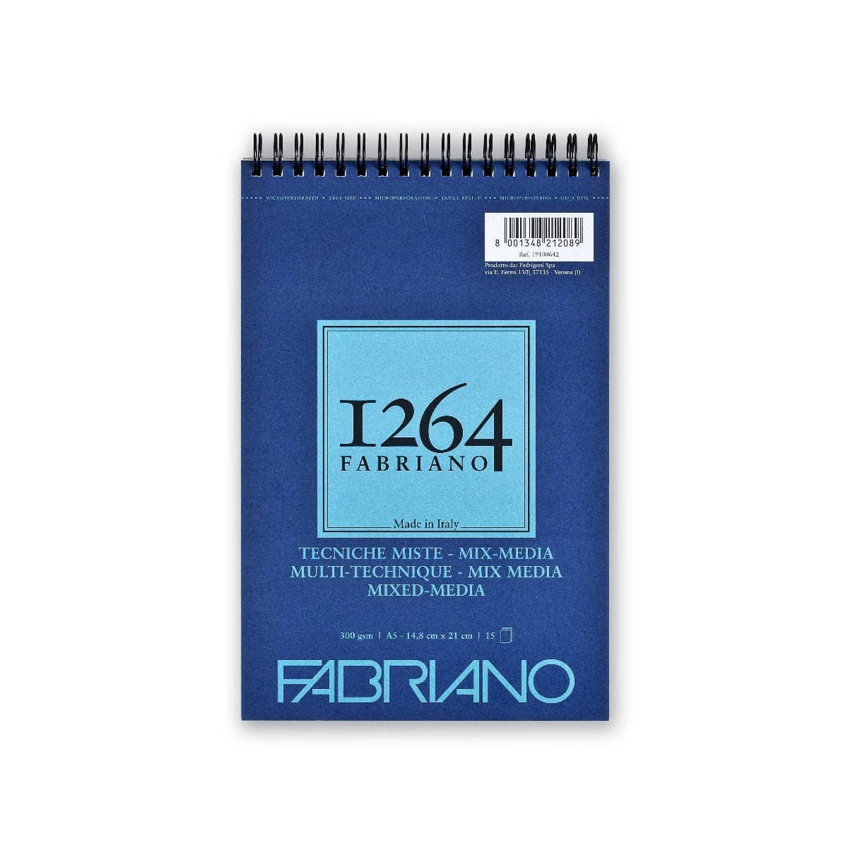 Fabriano 1264 Mixed Media – A5 från Fabriano. Framsidan av ett spiralblock. - Tidformera