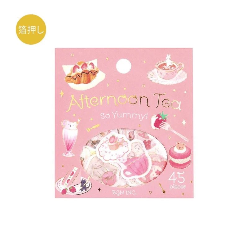 Flake stickers - Afternoon Tea Party - So Yummy från BGM. Förpackning med klistermärken på temat fika och rosa. - Tidformera