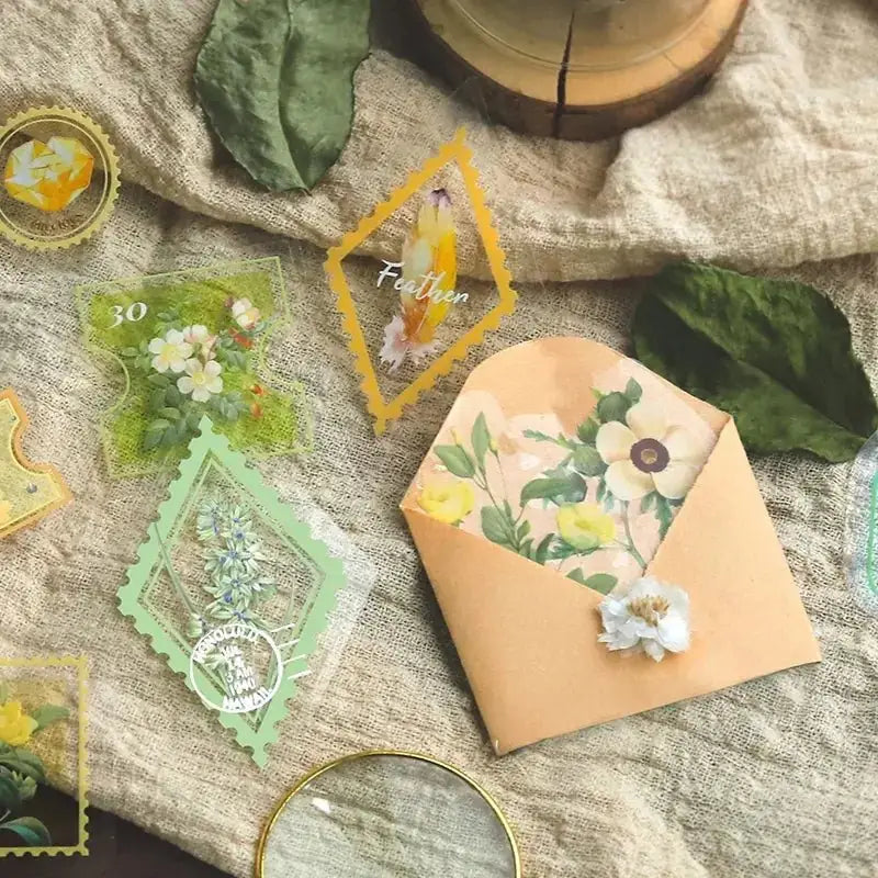 Flake stickers Clear Garden Post Office - Green - 5 - BGM - Tidformera