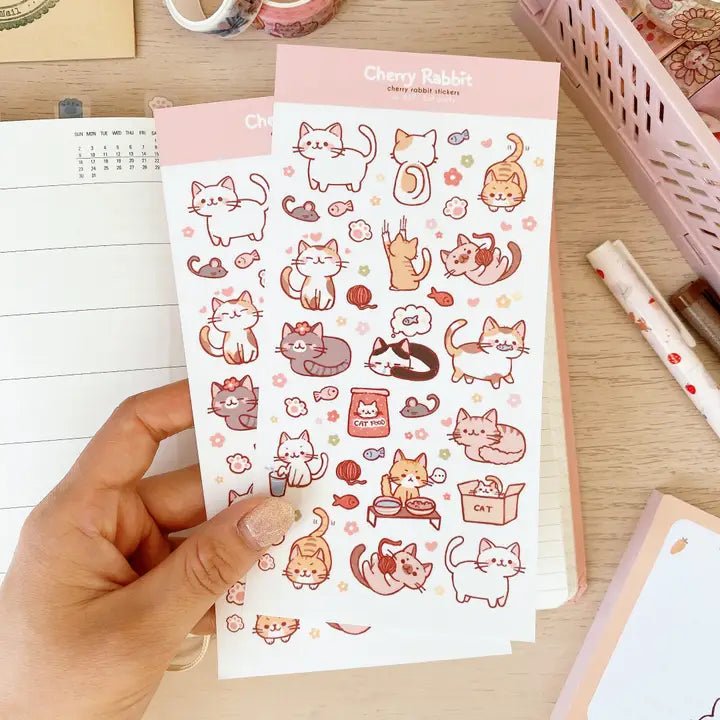 Fyndhörna Washi Stickers no. 037 Cat party - 5 - Tidformera - Tidformera