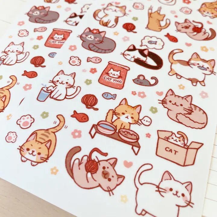 Fyndhörna Washi Stickers no. 037 Cat party - 4 - Tidformera - Tidformera