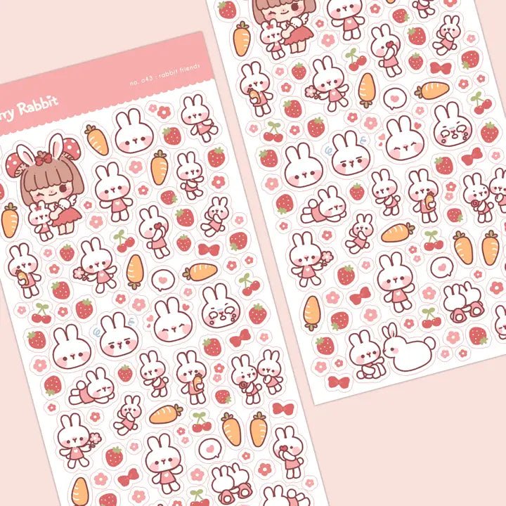Fyndhörna Washi Stickers no. 043 Rabbit friends - 1 - Tidformera - Tidformera