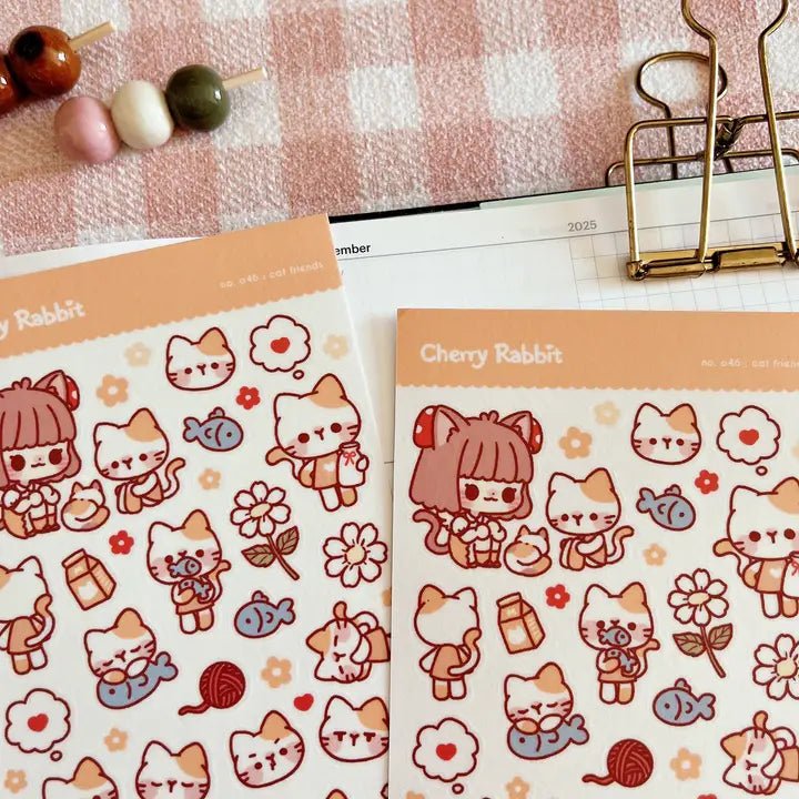 Fyndhörna Washi Stickers no. 046 Cat friends - 4 - Tidformera - Tidformera