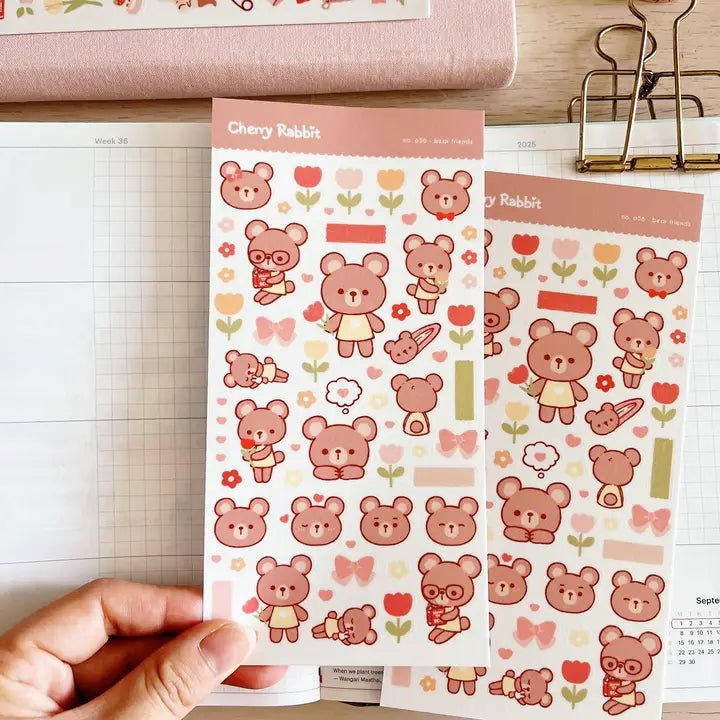 Fyndhörna Washi Stickers no. 056 Bear friends - 2 - Tidformera - Tidformera