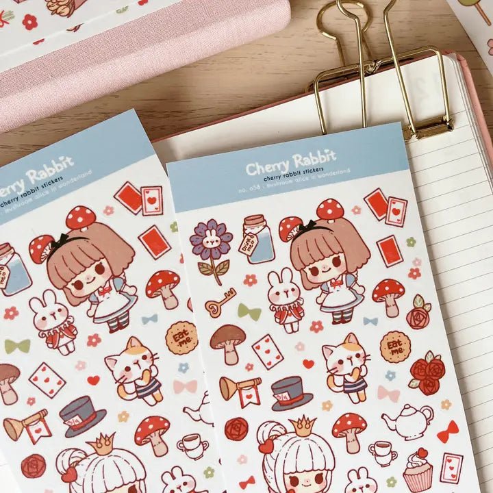 Fyndhörna Washi Stickers no. 058 Mushroom Alice in wonderland - 5 - Tidformera - Tidformera