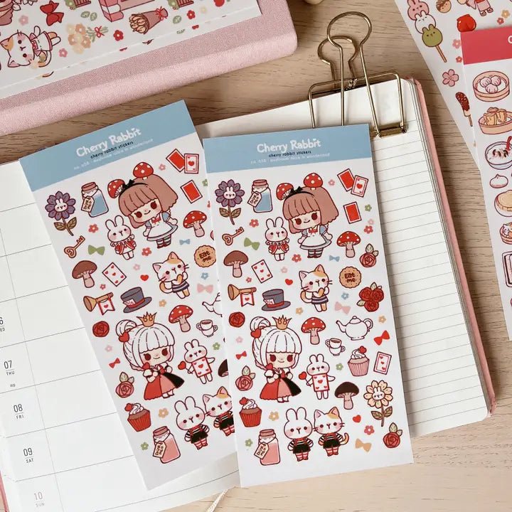 Fyndhörna Washi Stickers no. 058 Mushroom Alice in wonderland - 1 - Tidformera - Tidformera