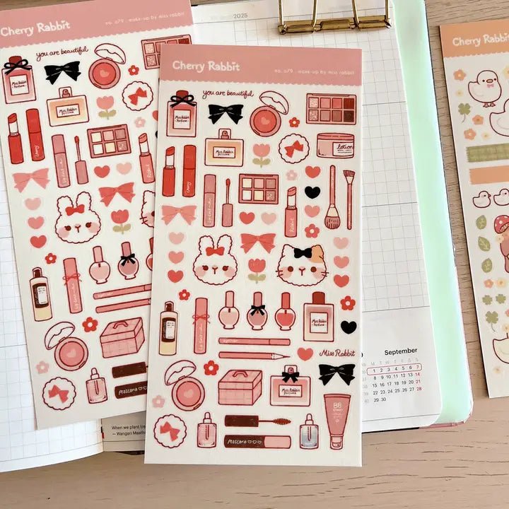Fyndhörna Washi Stickers no. 079 make - up by miss rabbit - 2 - Tidformera - Tidformera