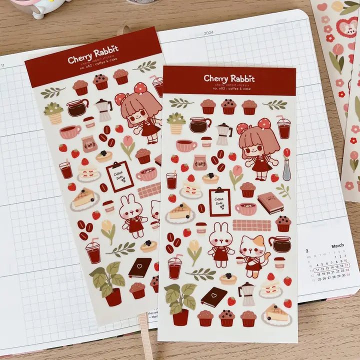 Fyndhörna Washi Stickers no. 082 Coffee & cake - 1 - Tidformera - Tidformera