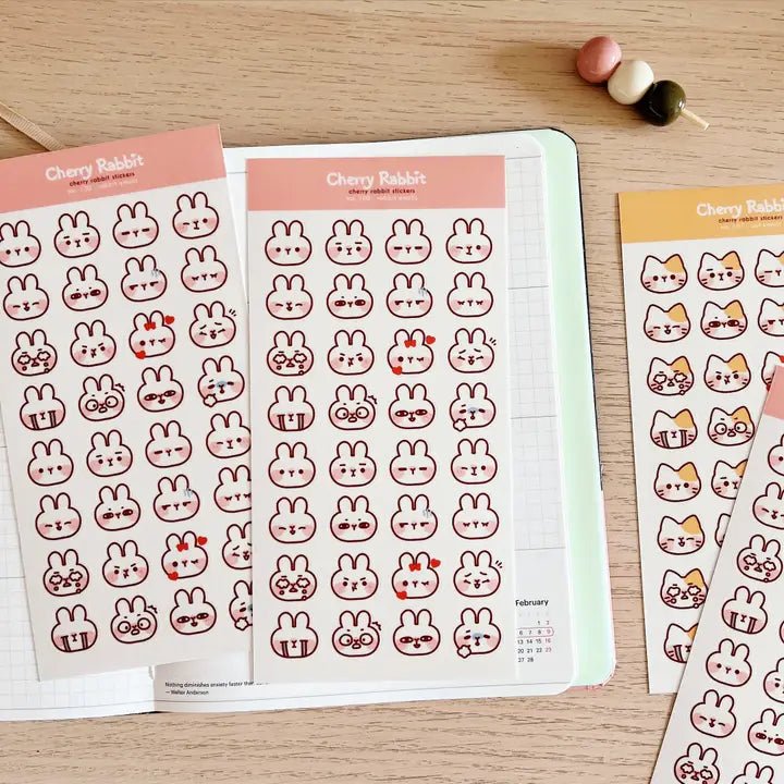 Fyndhörna Washi Stickers no. 100 Rabbit emojis - 1 - Tidformera - Tidformera